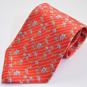 Faberge Red Floral Mens 100% Silk Necktie